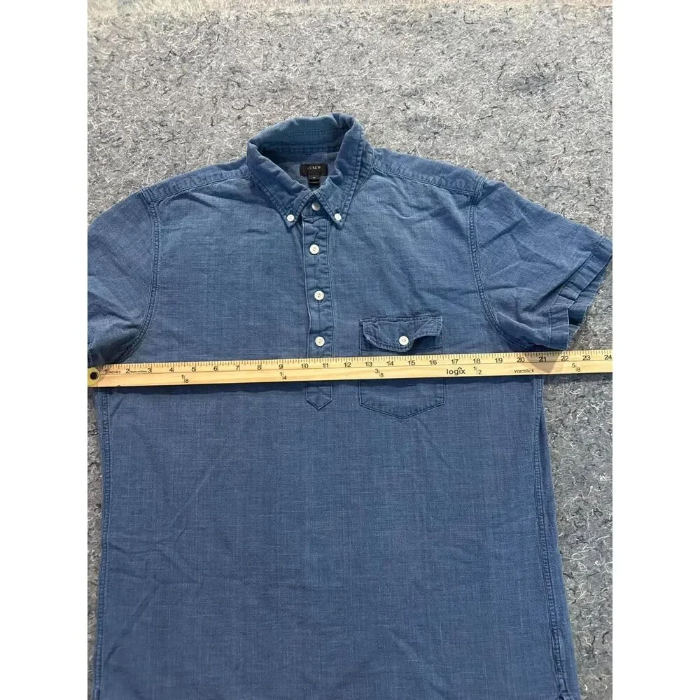 J.Crew Men’s Indigo Blue Short Sleeve Popover Shirt – Size M